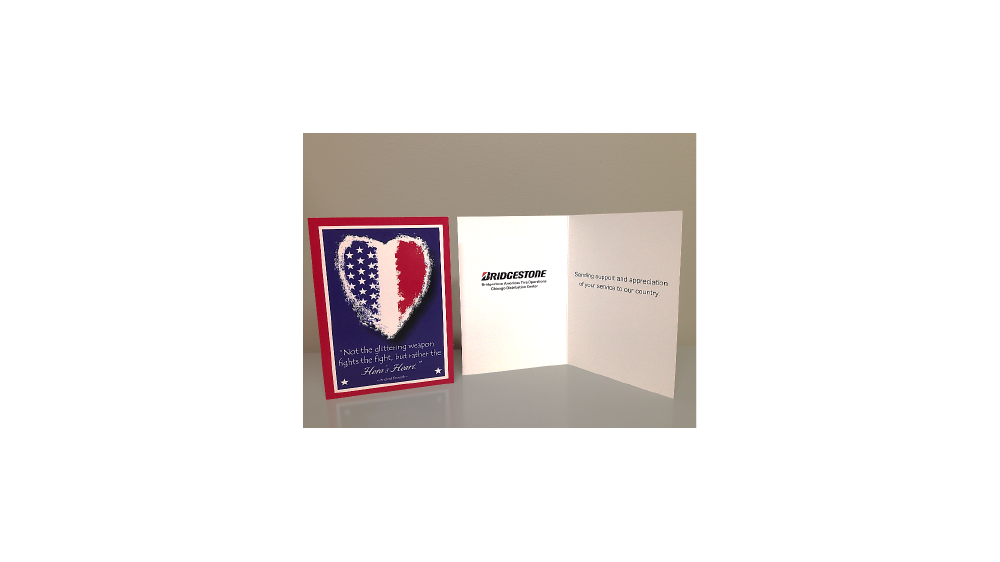 Valentines Day cards Bridgestone Americans veterans